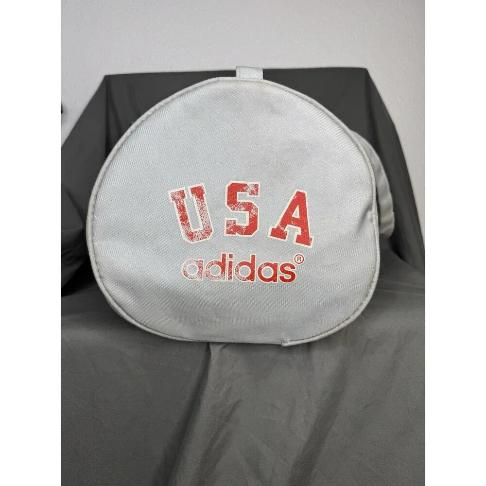 Vintage 80s Adidas USA Duffle Bag Soccer Medium 70s Striped Logo World Cup VTG